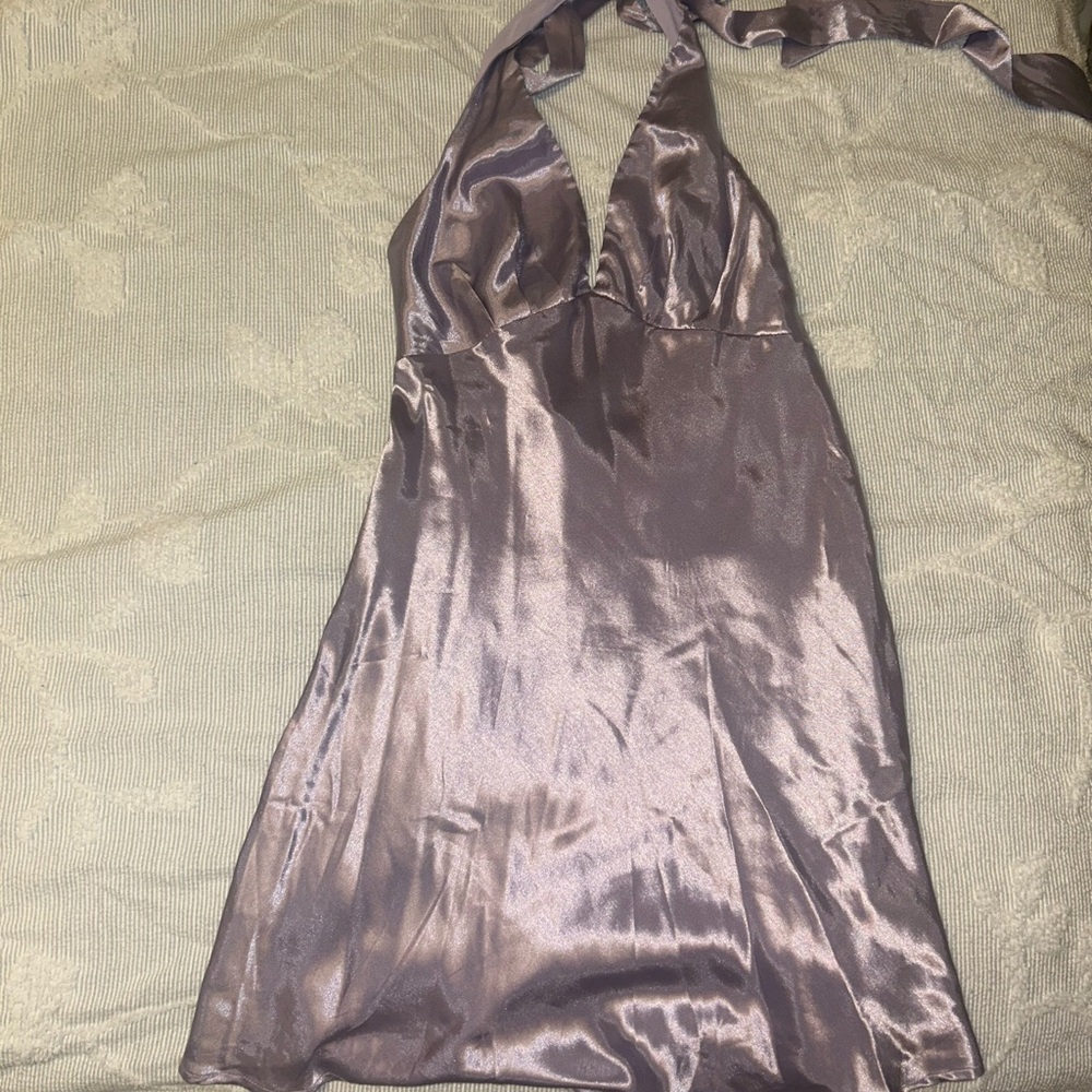 Hello Molly Night in Cabana Satin Dress Lilac - Picture 2 of 6